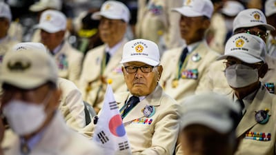 South Korean veterans attend a ceremony marking the 73rd anniversary of the start of the 1950-1953 Korean War, in Seoul. AFP
