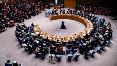 A UN Security Council meeting in May 2022 at UN headquarters in New York. AP Photo