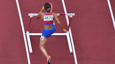 USA's Sydney Mclaughlin competes to win the women's 400m hurdles final setting a new world record.