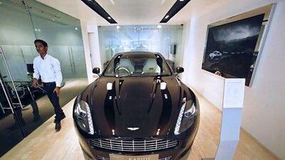 An Aston Martin Rapide in the company's showroom in Mumbai. Reuters
