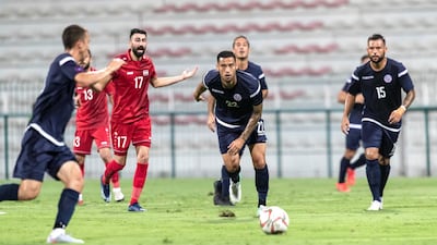 Action from Syria v Guam at Al Maktoum bin Rashid Stadium. Antonie Robertson/The National