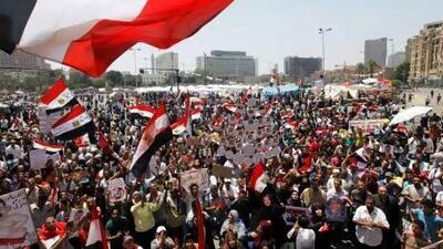Opponents of Egypt's Islamist President Mohammed Morsi protest in Cairo's Tahrir Square on Friday.