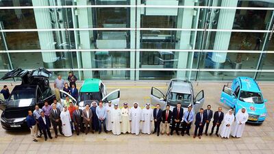 The electric car that is on a 34,000km zero-emission road trip (right) stopped by at Dubai International to refuel and support Dubai Airports’ green mobility initiative. Courtesy : Dubai airports