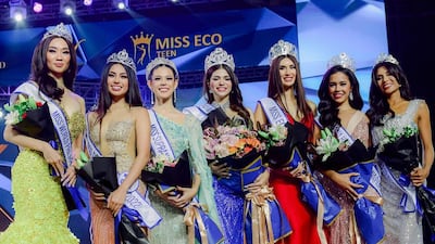 The winners of various titles all line up.