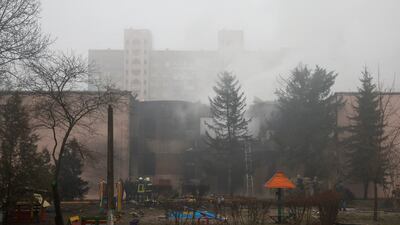 Medics and emergency personnel at the crash site. Reuters