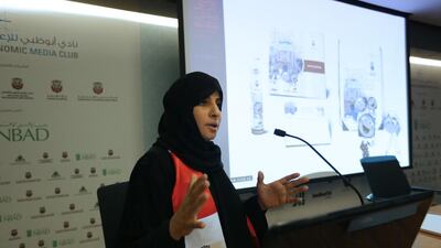 Lubna Saeed Al Maskri, head of communication and media at the Statistics Centre Abu Dhabi, says the map will give an “encyclopaedic picture of Abu Dhabi from 1960 to 2010”. Fatima Al Marzooqi / The National
