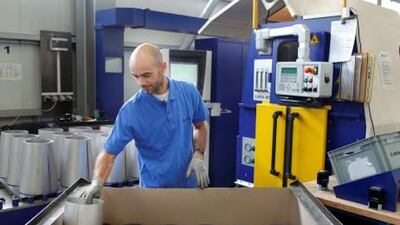 An employee at the German based firm MichelFelder factory in Bursa assembling exhaust systems for Renault cars. Credit: Kerem Uzel for The National