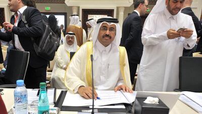 Mohammed Al Sada, Qatar's energy minister, attends the opening session of the International Energy Forum ministerial meeting in Algiers. Sidali Djarboub / AP Photo