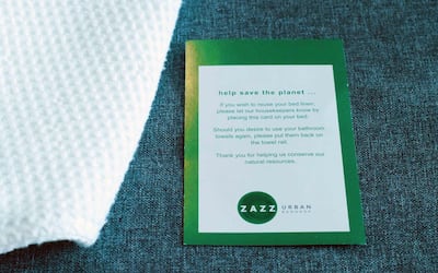 Traditionally the onus of travelling responsibly has been largely left to the corporate world but hotel's towel and linen policies are no longer enough. Courtesy Zazz Hotels & Resorts