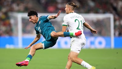 Action from the World Cup qualifying playoff in which Iraq beat Bolivia 2-1 at the BBVA Stadium in Guadalupe, Mexico. AFP