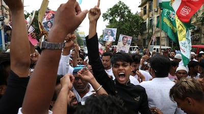 Muslims in Kolkata, India, shout slogans during a protest demanding the arrest of Bharatiya Janata Party (BJP) member Nupur Sharma for her comments about the Prophet Mohammed. Reuters