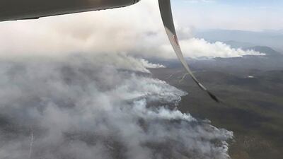 Fires burn north of Bundaberg in Australia's Queensland state. Queensland Fire and Emergency via AP