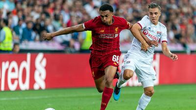 Liverpool's Trent Alexander-Arnold makes a break. AP Photo