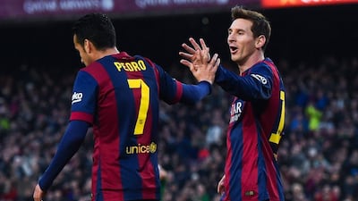 Lionel Messi, right, is in red hot form and has taken his goal-scoring tally for the season to 26. David Ramos / Getty