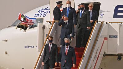 A US-Israeli delegation including White House advisor Jared Kushner took off on a historic first direct commercial flight from Tel Aviv to Abu Dhabi to mark the normalisation of ties between Israel and the UAE. AFP