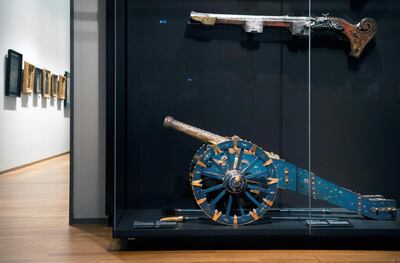 A 1765 cannon that belonged to the King of Kandy (Sri Lanka) is displayed at the Rijksmuseum in Amsterdam, Netherlands on October 10, 2020. Reuters
