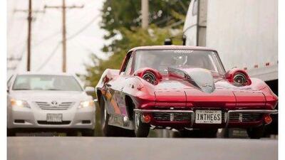 Rod Saboury's Corvette drag car looks completely out of place on a city street, but it's got every right to be there. Fox Syndication