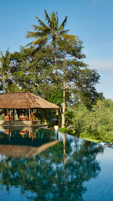 Amandari's hillside villas overlook emerald rice terraces, offering one of Ubud's most peaceful settings. Photo: Aman