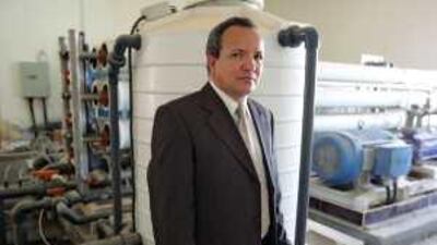 Dr Zeinalabedeen Rizk, of Ajman University of Science and Technology, in the campus's desalination plant.