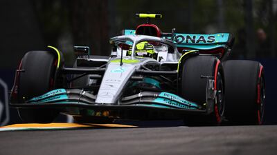 Mercedes driver Lewis Hamilton during qualifying for the Emilia Romagna Grand Prix in Imola, Italy, on Friday, April 22, 2022. Getty