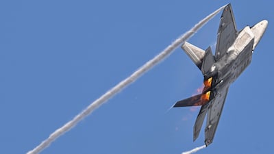 A US Air Force F22-Raptor aircraft takes off from José Aponte de la Torre Airport, in Ceiba, Puerto Rico. AFP