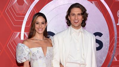 Ericka Hunter and Aaron Tveit. AP