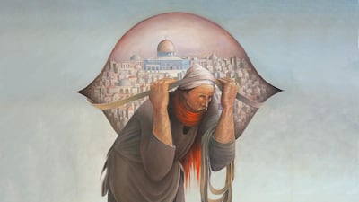 Jamal Al Mahamel, also known as Camel of Hardship, is one of Sliman Mansour's most recognisable works. Photo: Sliman Mansour