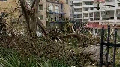General view of damage following Hurricane Irma hitting Sint Maarten, the Dutch side of the Caribbean island of Saint Martin September 6, 2017 in an image taken from social media. Eze Egwuatu/ Handout via REUTERS