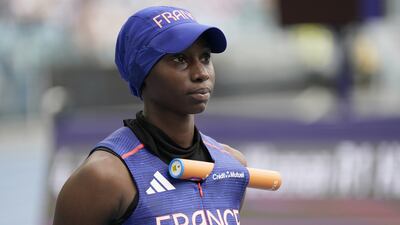 French sprinter Sylla Sounkamba, seen here at the European Athletics Championships, was forced to compete at the Paris Olympics in a baseball cap due to France's ban of its athletes wearing the hijab. Getty