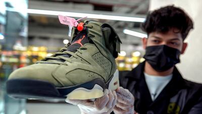 Cactus Jack Air Jordan 6 at Sneaker District, Abu Dhabi; Dh2,500. Photo: Victor Besa / The National