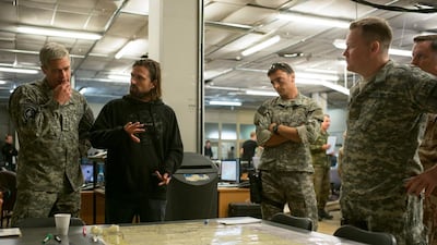 A scene from the upcoming film War Machine. Courtesy Netflix