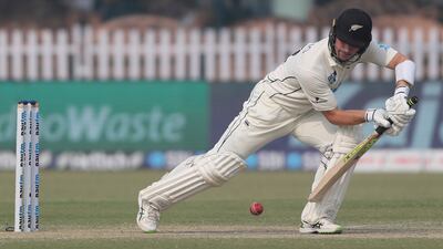 New Zealand's Will Young defended well against India's spinners. AP