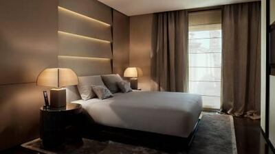 A premium room at the Armani Hotel, Milan. Courtesy Armani Hotels & Resorts