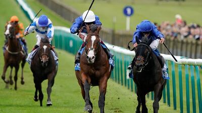 Oisin Murphy rides Military March to victory at The Dubai Autumn Stakes. Getty