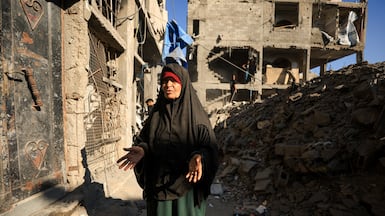 Destruction after an Israeli strike on Al Shati refugee camp in Gaza city. Reuters