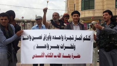 Baha’i in Yemen, pictured here campaigning, face a crackdown by Houthi rebels in Sanaa who accuse the minority of being atheists and spies for Israel. Handouts