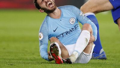 Manchester City winger Bernardo Silva felt the pain as City lost a second Premier League game in succession away to Leicester City last week. Reuters
