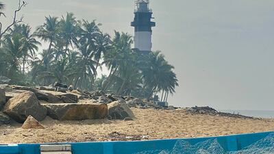 The Anjengo Lighthouse at Varkala in Kerala was built in 1684 by the British.
