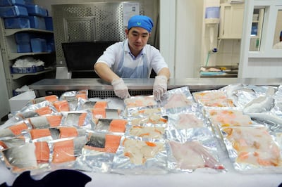 Souq Planet has a decent selection of fish and seafood. Pawan Singh / The National