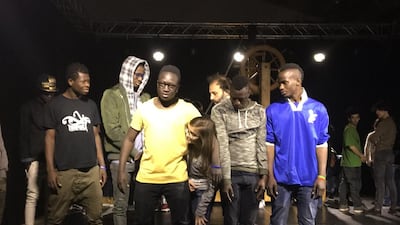 The cast of Teatre delle Albe’s production of Jason and the Argonauts, which recruited African migrants in Italy. Courtesy Ismail Einashe