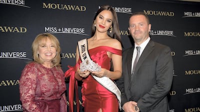 Pascal Mouawad and Miss Universe 2018 Catriona Gray at the unveiling of the Power of Unity crown. Photo: Mouawad