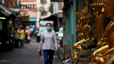 A woman wears a mask as a preventive measure against the coronavirus outbreak, in Bangkok, Thailand. Reuters