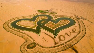 Love Lake at the Al-Qudra desert in Dubai. AFP