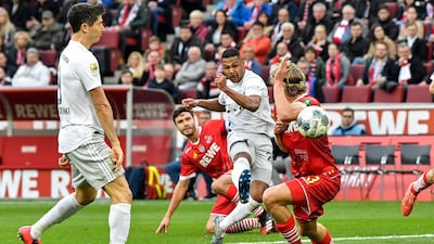 Bayern's Serge Gnabry scores his second goal. AP