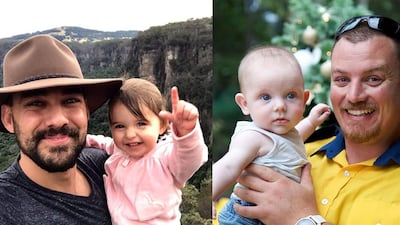 Horsley Park brigade firefighters Geoffrey Keaton, 32, and Andrew O'Dwyer, 36, died when their truck overturned after a tree fell into their path as they were battling to contain a bushfire. EPA