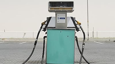 A diesel pump at an ENOC petrol station on the Dubai and Abu Dhabi border. Finding a station that serves diesel to cars in Abu Dhabi is a constant challenge for motorists running diesel cars.