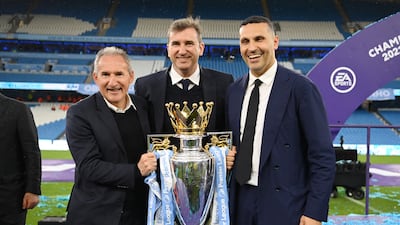 Txiki Begiristain, left, was part of an unprecedented era of success at Manchester City. Getty Images