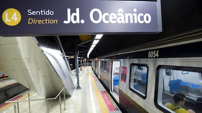 A train waits about to depart on the new Metro line number 4, opened just in time for the Games. The Rio 2016 Olympics will take place from August 5 until August 21, with the opening ceremony today. Lukas Coch / EPA