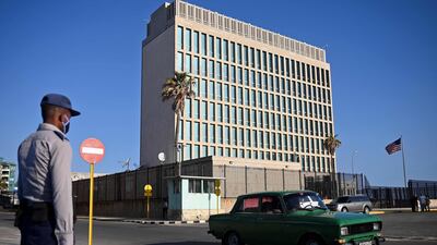 The US embassy in Havana. Investigators said Montes revealed the identities of four US spies working in Cuba. AFP