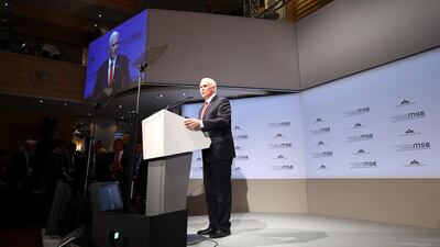 US Vice President Mike Pence speaks during the annual Munich Security Conference in Germany. Reuters